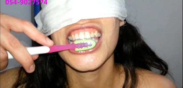  Sharon From Tel-Aviv Brushes Her Teeth With Cum